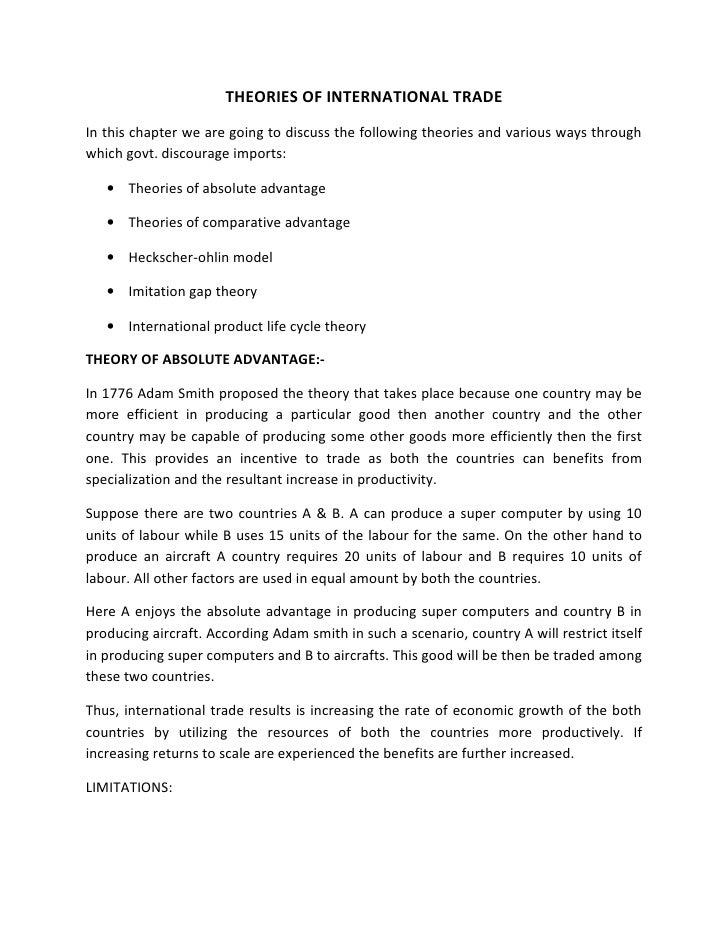 economic theories and models pdf international trade graph